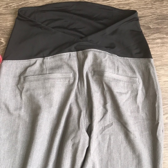 ISABEL maternity gray crossover panel pants 6 - Picture 5 of 11